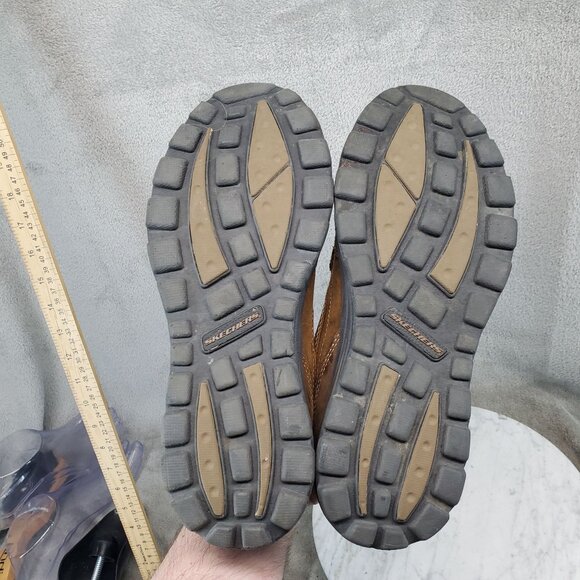 Skechers Shoes Mens Size 9.5 Superior Gains Relaxed Fit Brown Leather Loafers - Picture 8 of 9